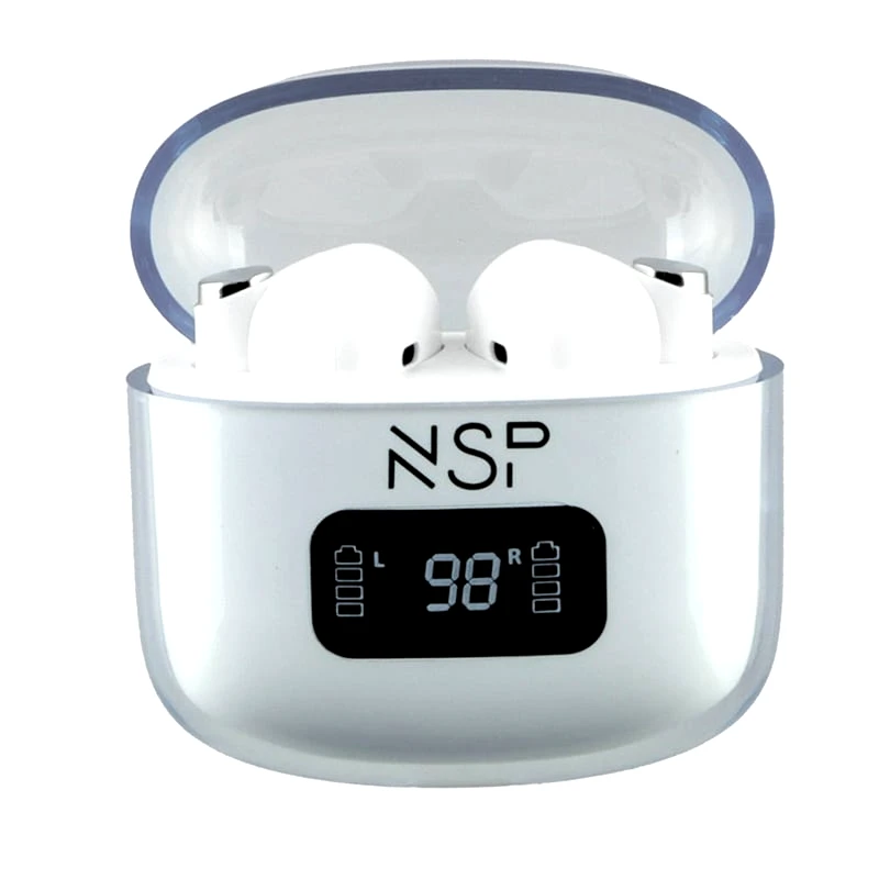 NSP Ακουστικά Bluetooth NSP BN550 Pro με Θήκη Φόρτισης - Λευκά