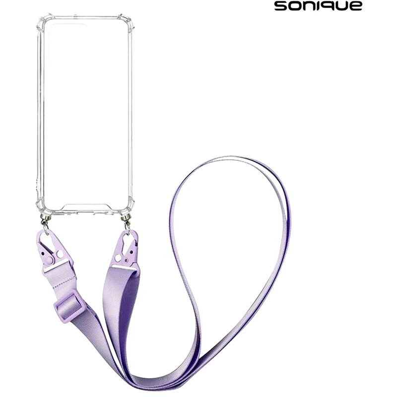 SONIQUE Θήκη Xiaomi Redmi Note 11 Pro Plus 5G - Sonique Armor Clear Με Κορδόνι - Ροζ