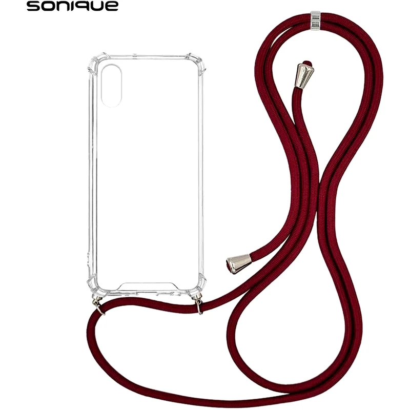 SONIQUE Θήκη Apple iPhone XR - Sonique με Κορδόνι Armor Clear - Μπορντό