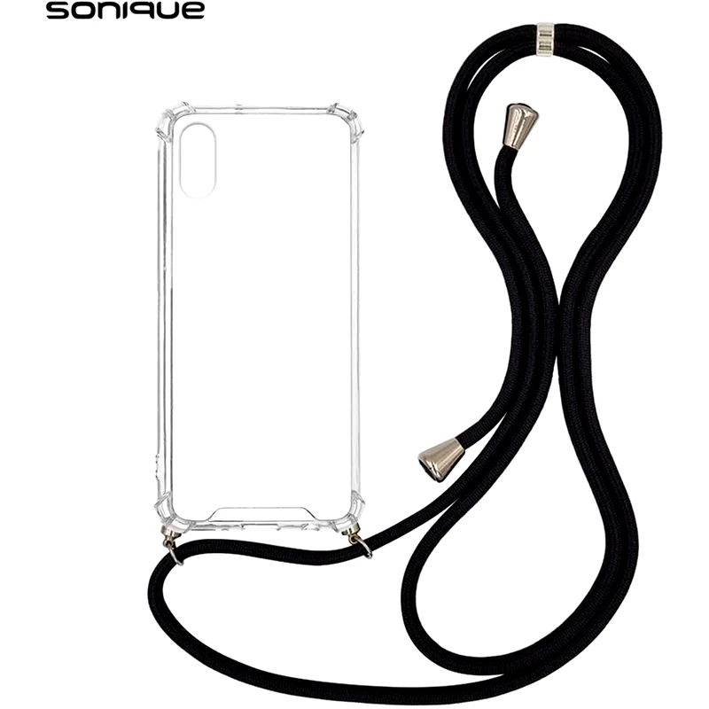 SONIQUE Θήκη Apple iPhone XR - Sonique με Κορδόνι Armor Clear - Μαύρο