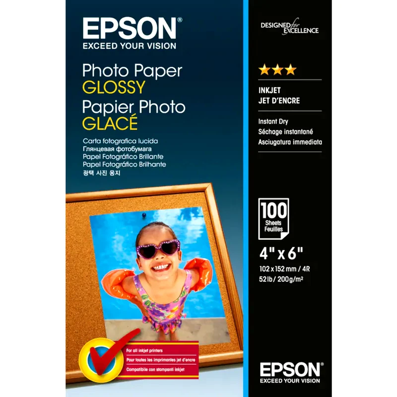 Epson Φωτογραφικό Χαρτί Gloss A6 200 gr/m² για Inkjet Εκτυπωτές 100 φύλλα
