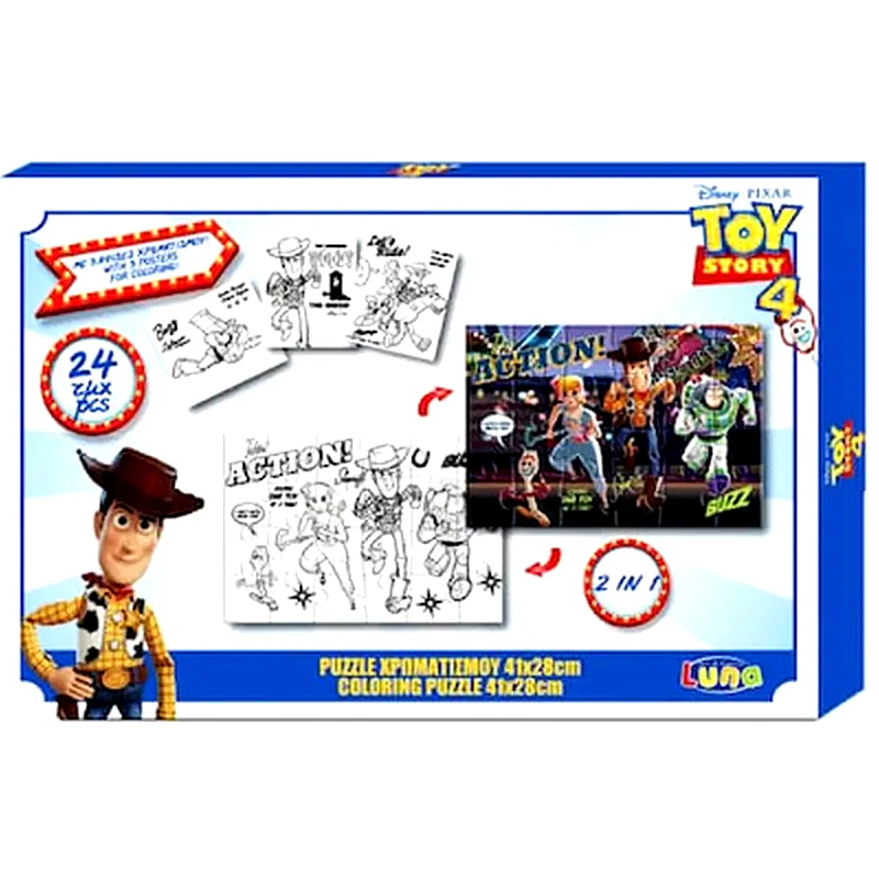 Luna Παιδικό Παζλ Luna Χρωματισμού 2 Όψεων 41Χ28Εκ Toy Story (24 Κομμάτια)