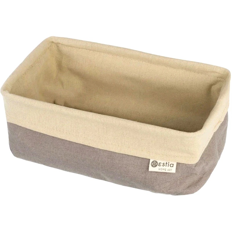 ΕSTIA Καλάθι Αποθήκευσης Estia Υφασμάτινο 25x15x10 cm - Μπεζ/Καφέ