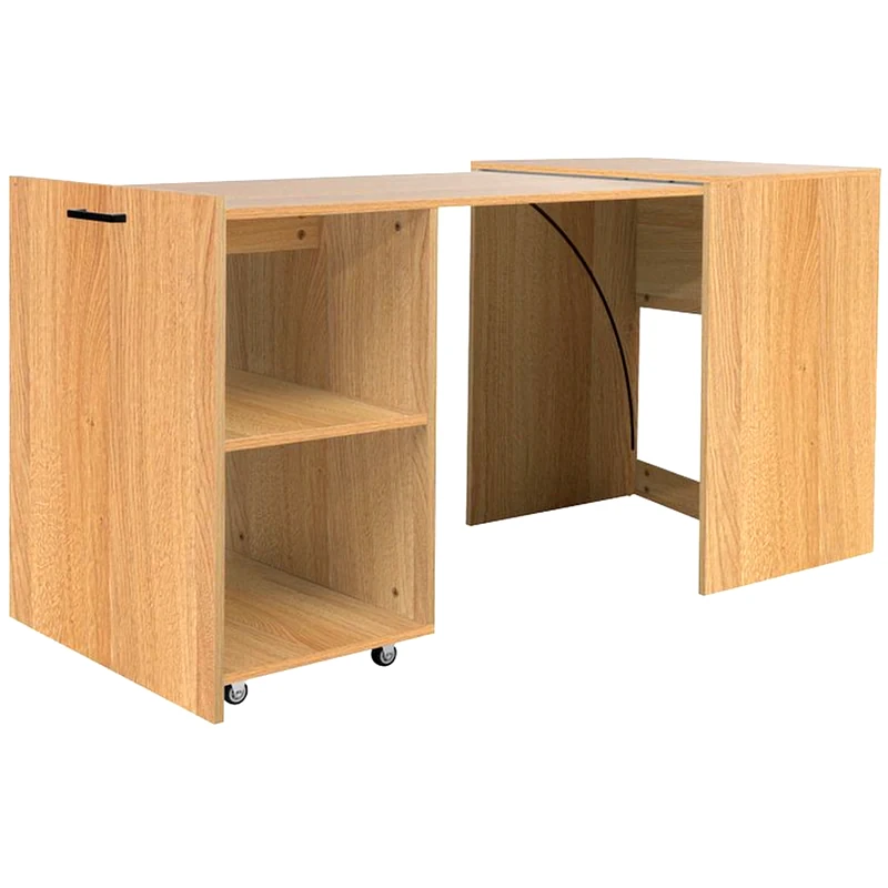 PAKOWORLD Γραφείο Μελέτης Pakoworld Tivizual Πτυσσόμενο από Μοριοσανίδα 140x60x72 cm - Καφέ