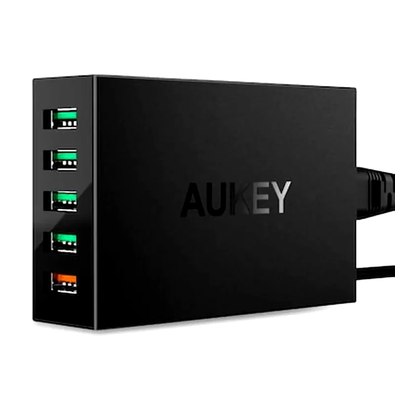 AUKEY Φορτιστής Πρίζας Aukey Pa-t15 Indoor 5x Usb 10.2A 54W Usb-C - Black