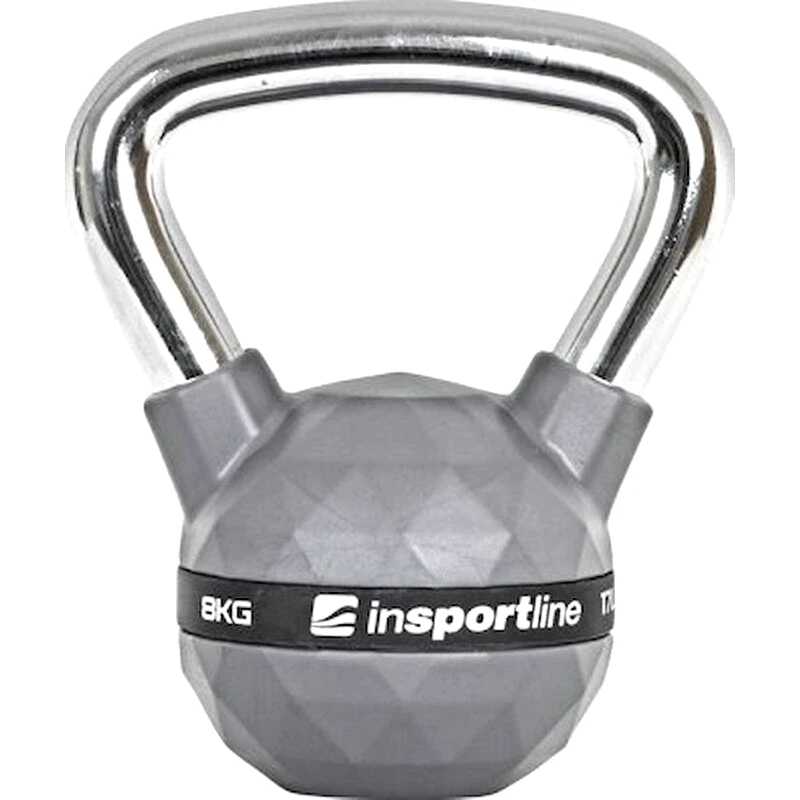 INSPORTLINE Kettlebell Κλασσικό 8 kg InSPORTline INS-21639 από Σίδηρο με Επένδυση PU - Γκρι