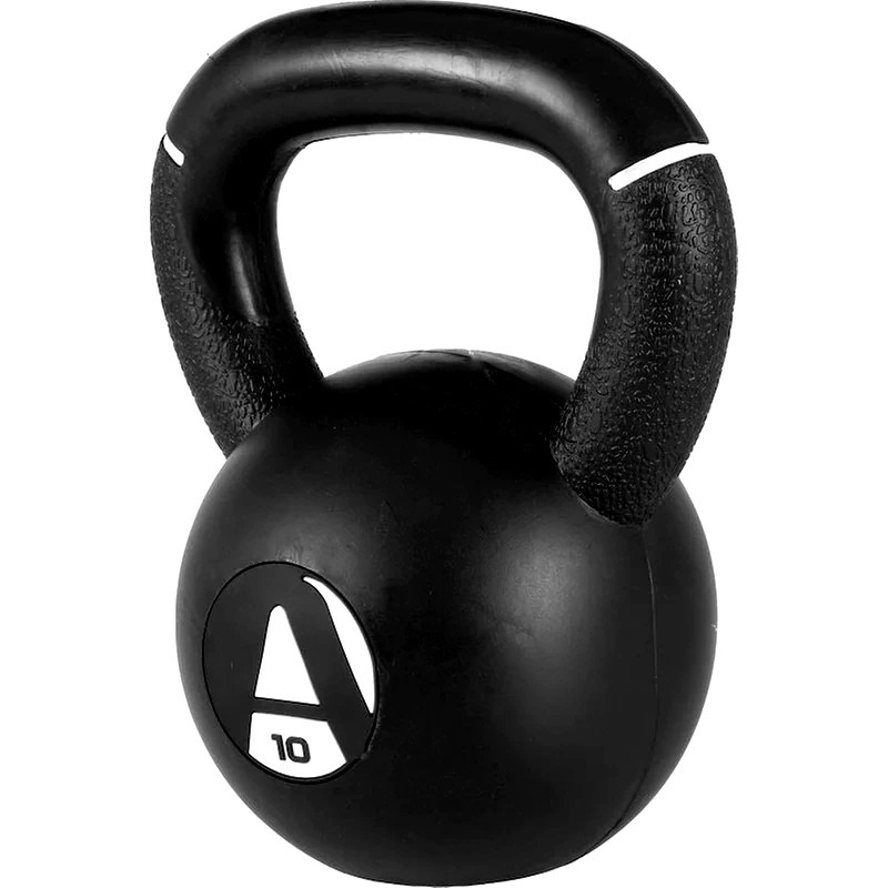 AMILA Kettlebell Κλασσικό 10 kg Amila 90476 από Μαντέμι με Επένδυση Φυσικό Λάστιχο - Μαύρο