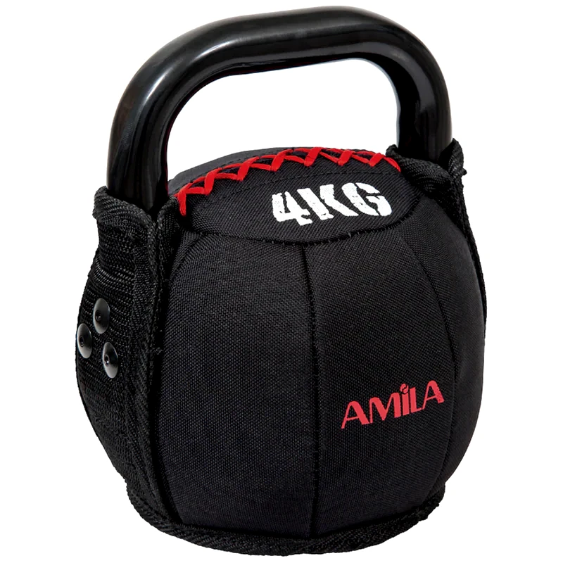 Kettlebell Amila Cordura 84880 Κλασικό με Επένδυση από PVC 8kg - Μαύρο