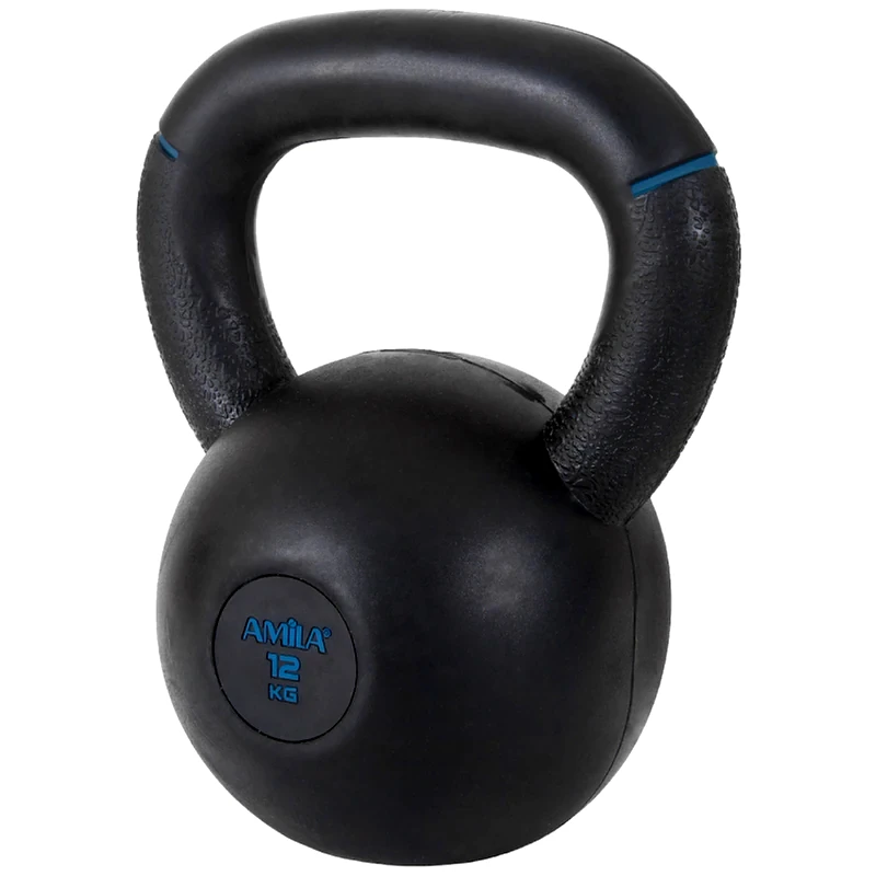 Kettlebell Amila Original Rubber 90477 Κλασικό από Λάστιχο 12kg - Μαύρο/Μπλε