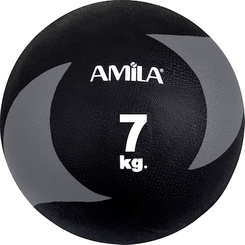 AMILA Μπάλα Medicine Amila Κατάλληλη για Ενδυνάμωση 7 kg 27 cm από PVC - Γκρι