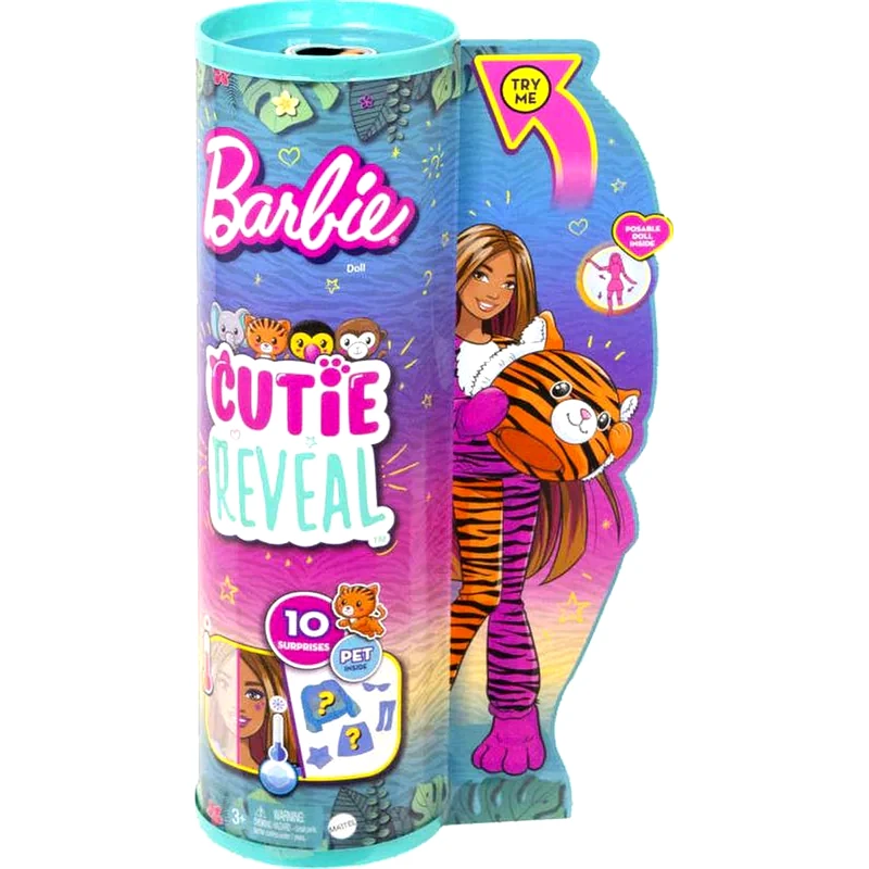 MATTEL Κούκλα Barbie Cutie Reveal Jungle Series Τιγράκι (HKP99)