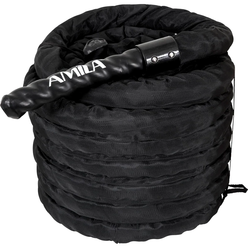 AMILA Σχοινάκι Crossfit Amila Battle Rope 84551 1500 cm - Μαύρο