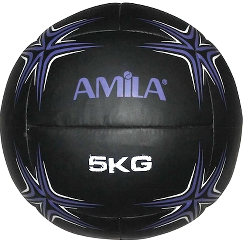 AMILA Μπάλα Medicine Weight Ball Amila Κατάλληλη για Ενδυνάμωση 5 kg 34 cm άπό PVC - Μαύρο