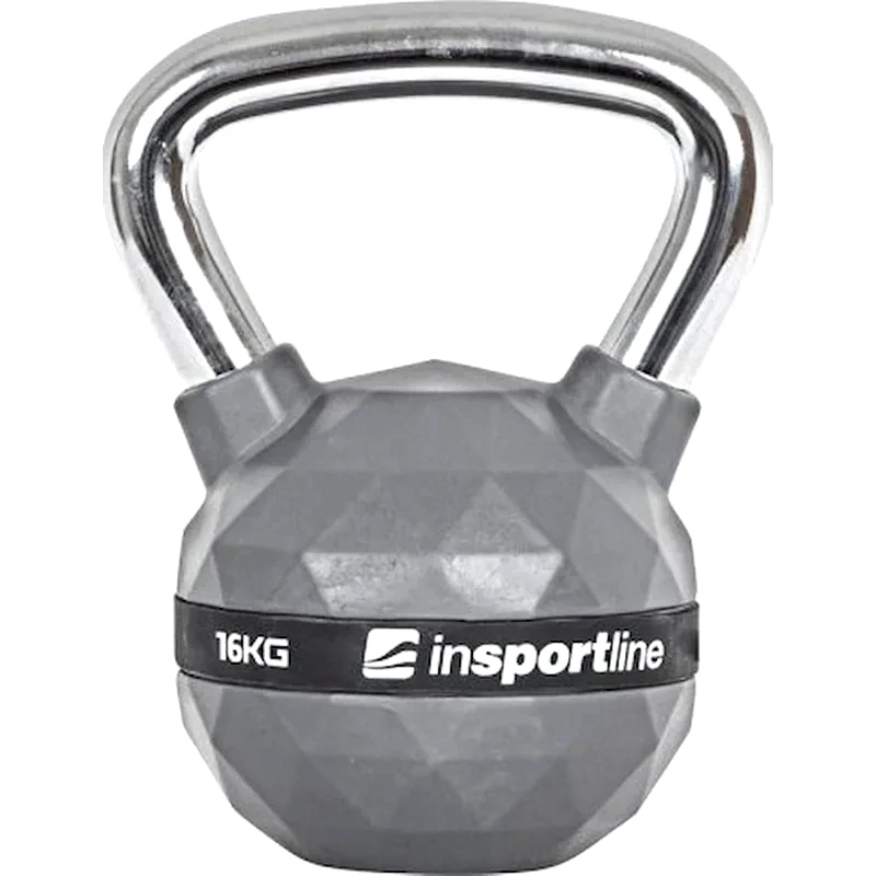 INSPORTLINE Kettlebell Κλασσικό 16 kg InSPORTline INS-21643 από Σίδηρο με Επένδυση PU - Γκρι