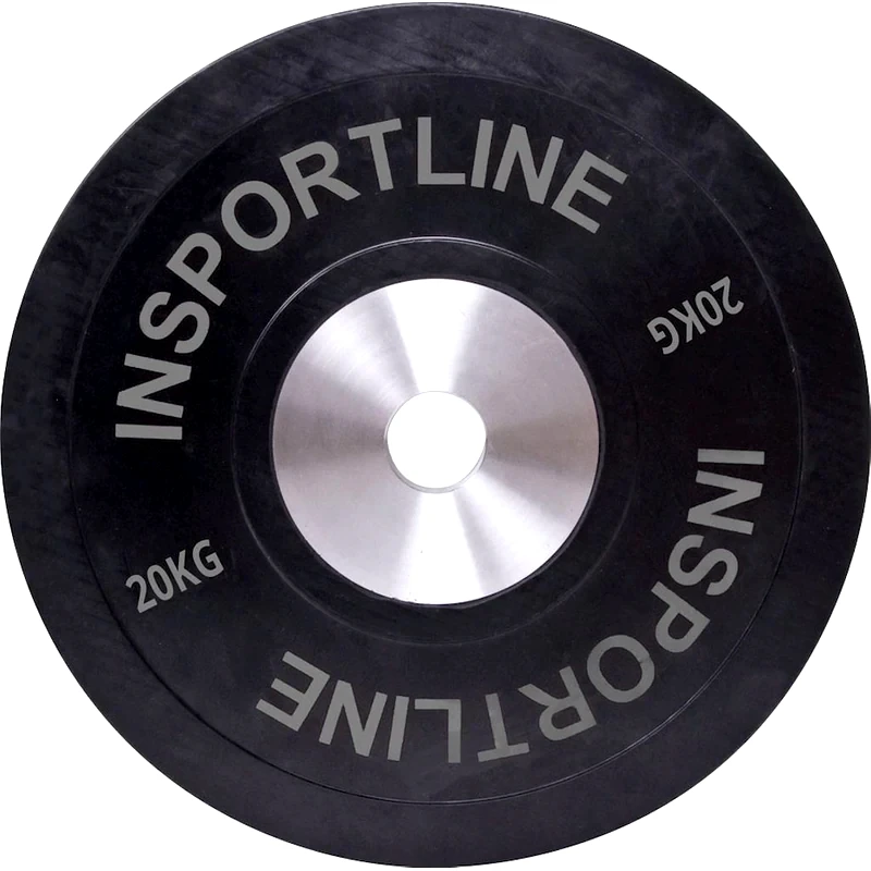 INSPORTLINE Δίσκος InSPORTline Bumper Plate INS-10380 20 kg για Μπάρα Ολυμπιακού Τύπου Ø50mm από Λάστιχο