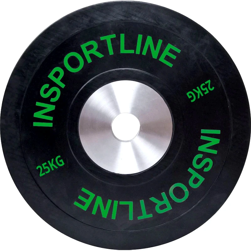 INSPORTLINE Δίσκος InSPORTline Bumper Plate INS-10381 25 kg για Μπάρα Ολυμπιακού Τύπου Ø50mm από Λάστιχο