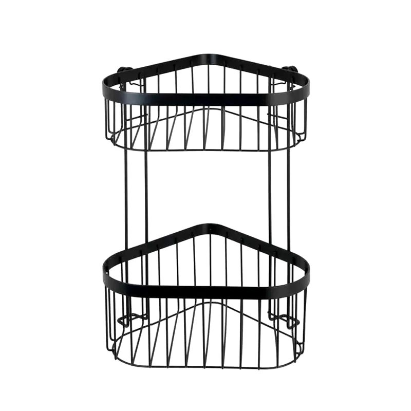 WENKO Ραφιέρα Μπάνιου Wenko Μεταλλική Διπλή 23.5x18x33cm - Μαύρο