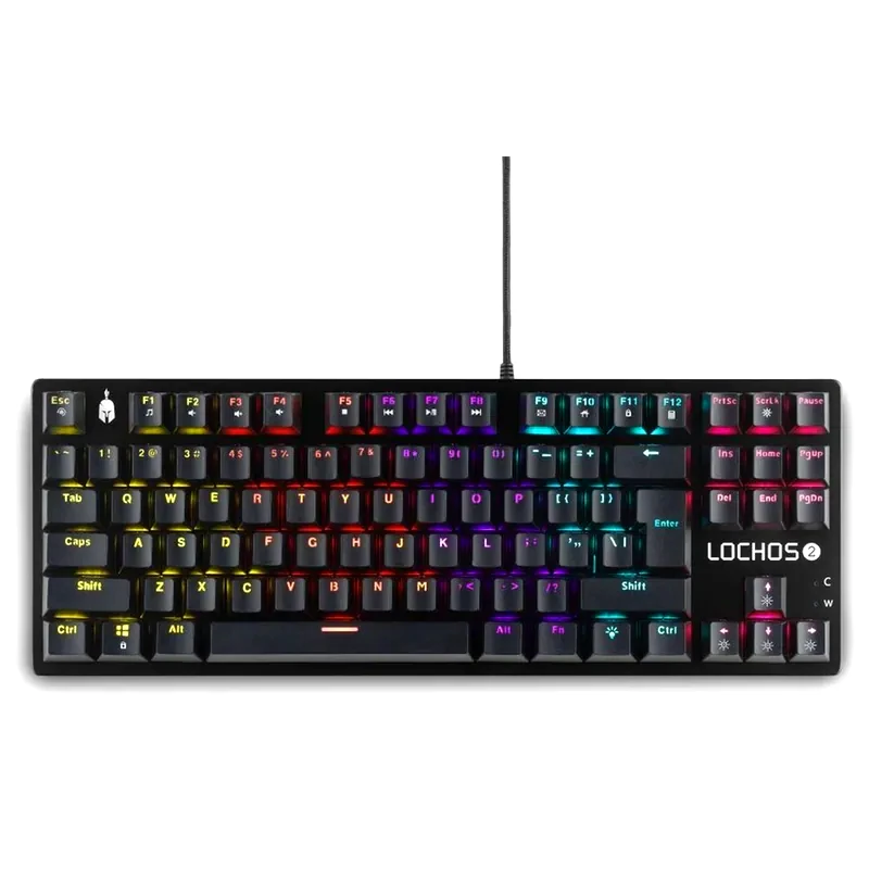 SPARTAN GEAR Spartan Gear Lochos 2 Gaming Μηχανικό Ενσύρματο Πληκτρολόγιο RGB Μαύρο (US)