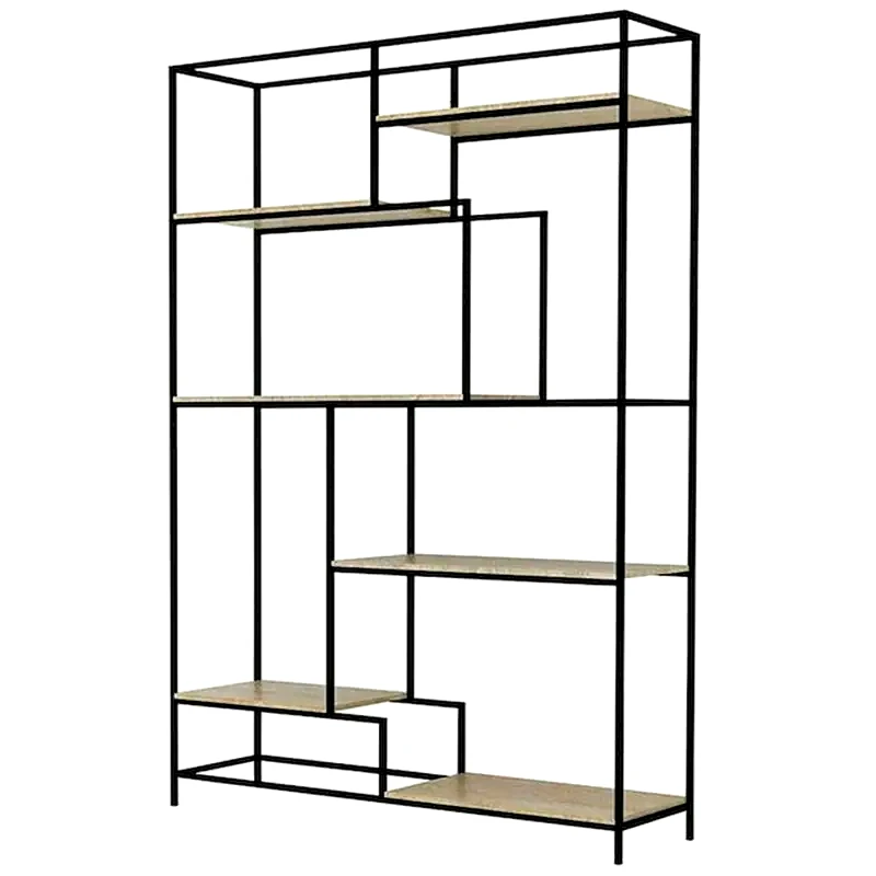 OEM Βιβλιοθήκη Liberta Look Μεταλλική 140x40.4x201.5cm - Sonoma/ Μαύρο