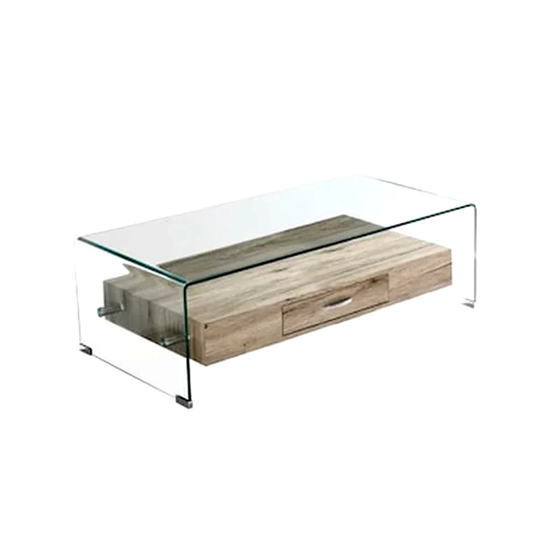 WOODWELL Τραπέζι Σαλονιού Woodwell από Γυαλί C13102 110x55x35cm - Διάφανο