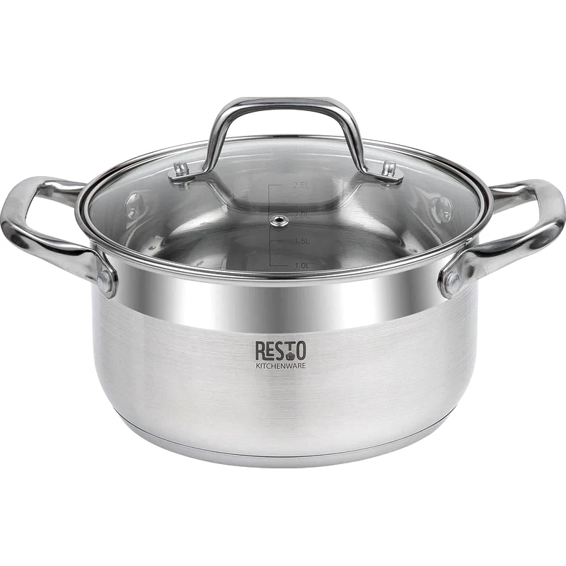 RESTO Κατσαρολάκι Ρηχό RESTO Casserole-92003 από Ανοξείδωτο Ατσάλι 20 cm 3.6 L Inox