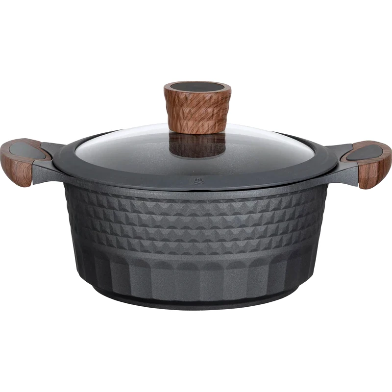 RESTO Κατσαρολάκι Ρηχό RESTO Capella-93501 από Χυτό Αλουμίνιο 20 cm 2.6 L Μαύρο