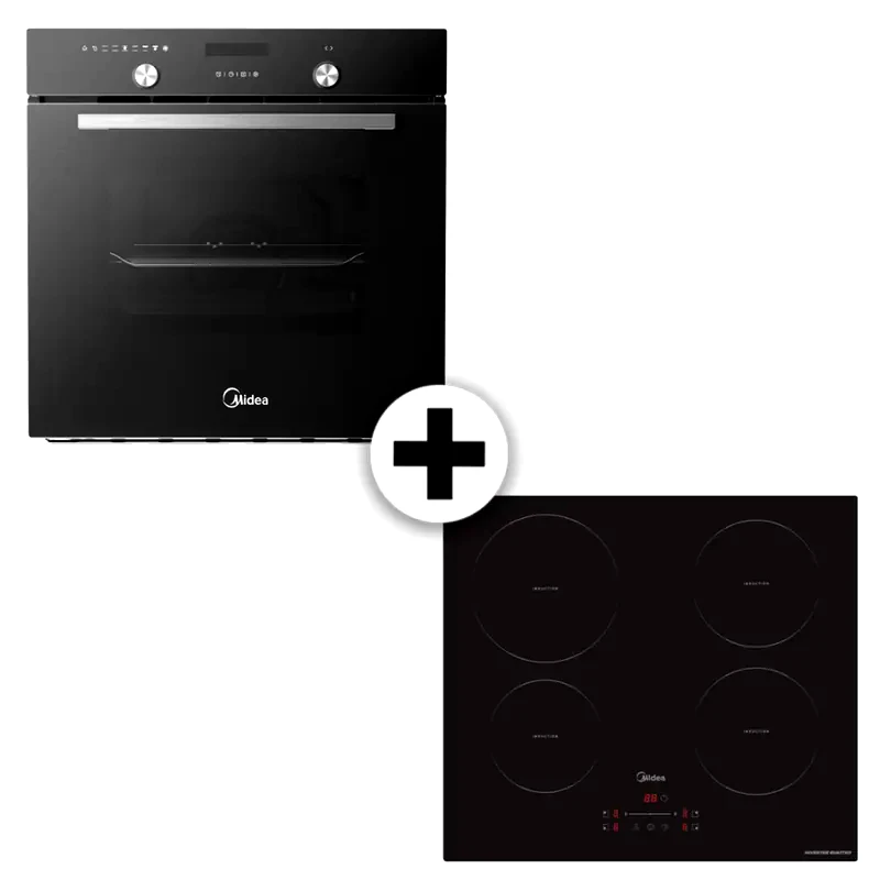 MIDEA MIDEA MBON5M90E5-BK 70 Lt MIH740F238K0 Μαύρο Κρύσταλλο Eντοιχιζόμενο Σετ Φούρνος και Εστία