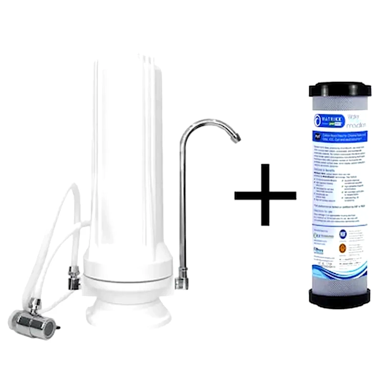 QWATERFILTERS Φίλτρο Άνω Πάγκου Inox Σύνδεσμοι + Matrikx Pb1 0,5 Μm