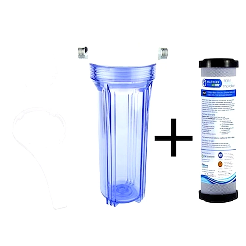 QWATERFILTERS Φίλτρο Κάτω Πάγκου 1/2 Διάφανο + Matrikx Pb1 0,5 Μm