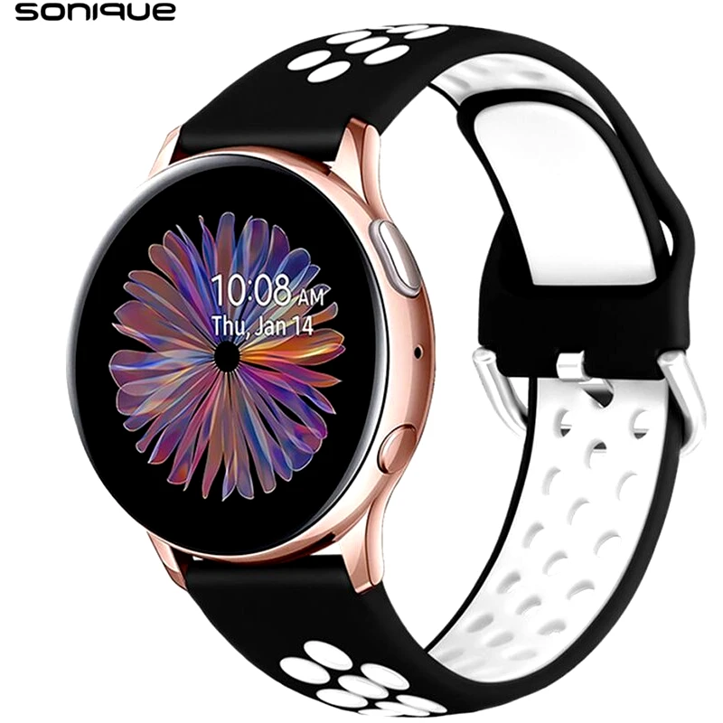 Λουράκι Sonique Universal Sport Band για Universal 22mm - Μαύρο / Λευκό