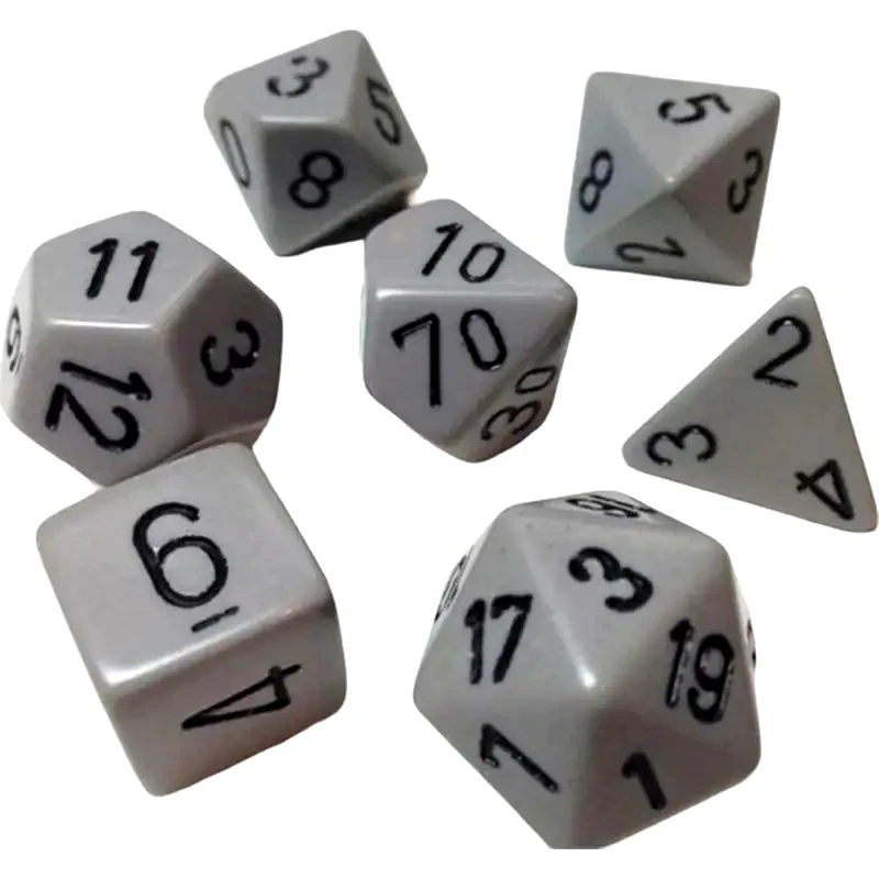 CHESSEX Σετ Ζάρια Opaque Polyhedral 7-die Sets Grey /Black Chessex
