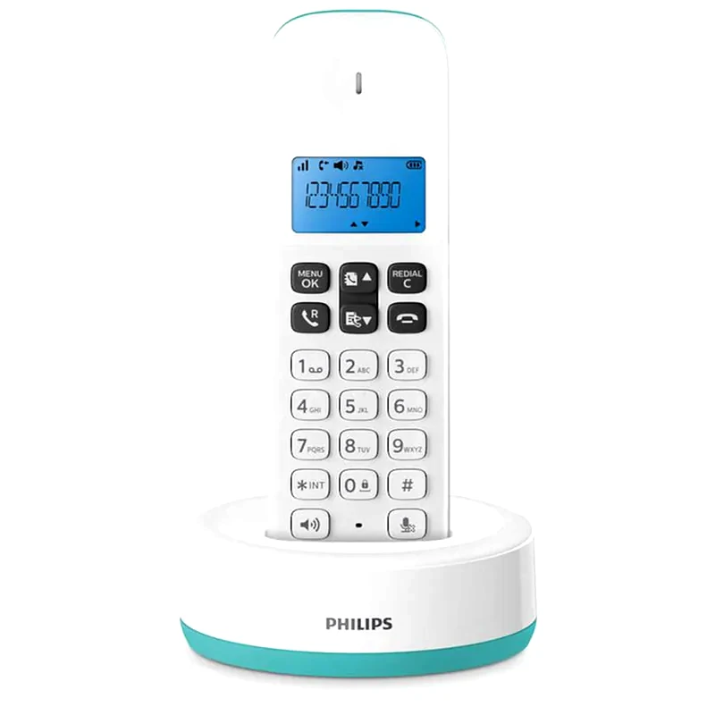 PHILIPS Ασύρματο Τηλέφωνο Philips D1611T/GRS - Τιρκουάζ