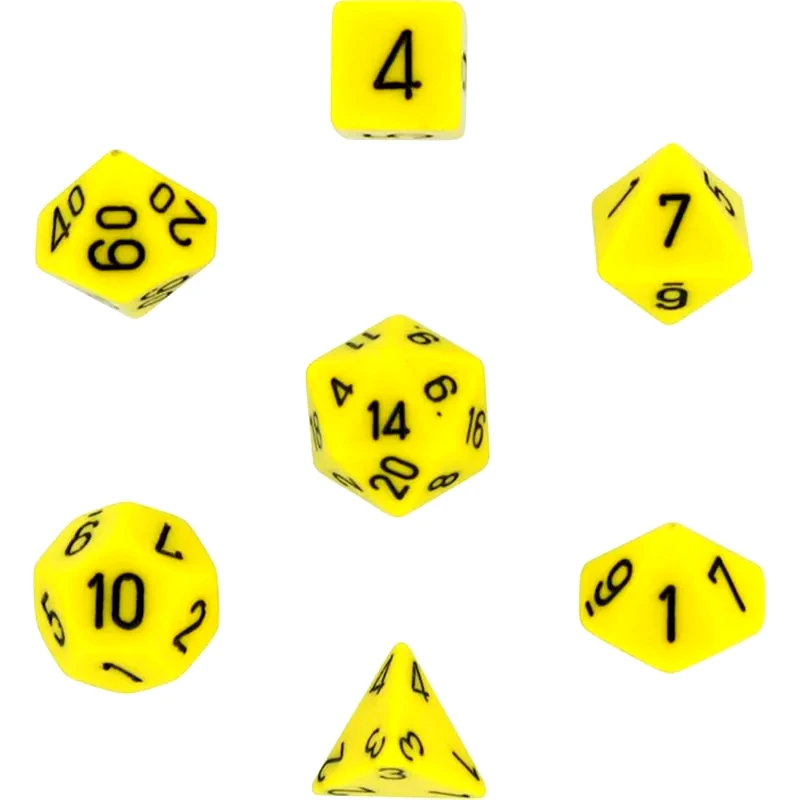 CHESSEX Σετ Ζάρια Opaque Polyhedral 7-die Sets Yellow /black Chessex