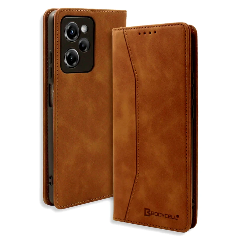 Θήκη Πορτοφόλι Xiaomi Poco X5 Pro - Bodycell - Καφέ φωτογραφία
