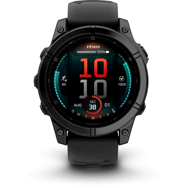 GARMIN Smartwatch Garmin Fenix E 47mm - Slate Gray Steel with Black Silicone Band