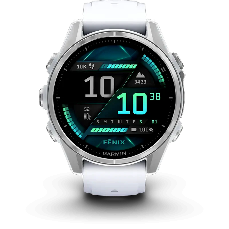GARMIN Smartwatch Garmin Fenix 8 43mm - Silver with Whitestone Silicone Band