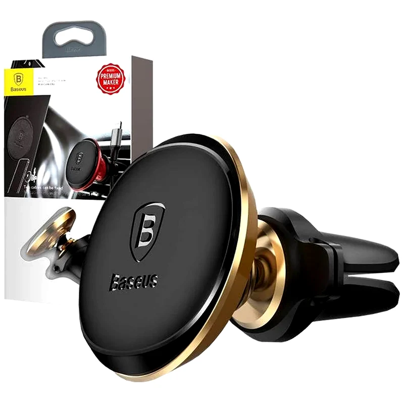 BASEUS Βάση Στήριξης Αυτοκινήτου Baseus Magnetic Air Vent With Cable Clip - Gold