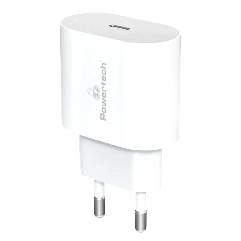POWERTECH Φορτιστής Πρίζας Powertech USB-C 12W - Λευκό (pt-1150)