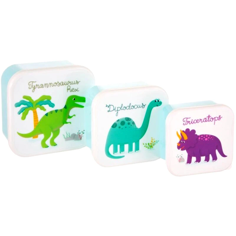 SASS & BELLE Sass Belle Σετ Μπωλ Με Καπάκι - Dinosaur 3 Τμχ