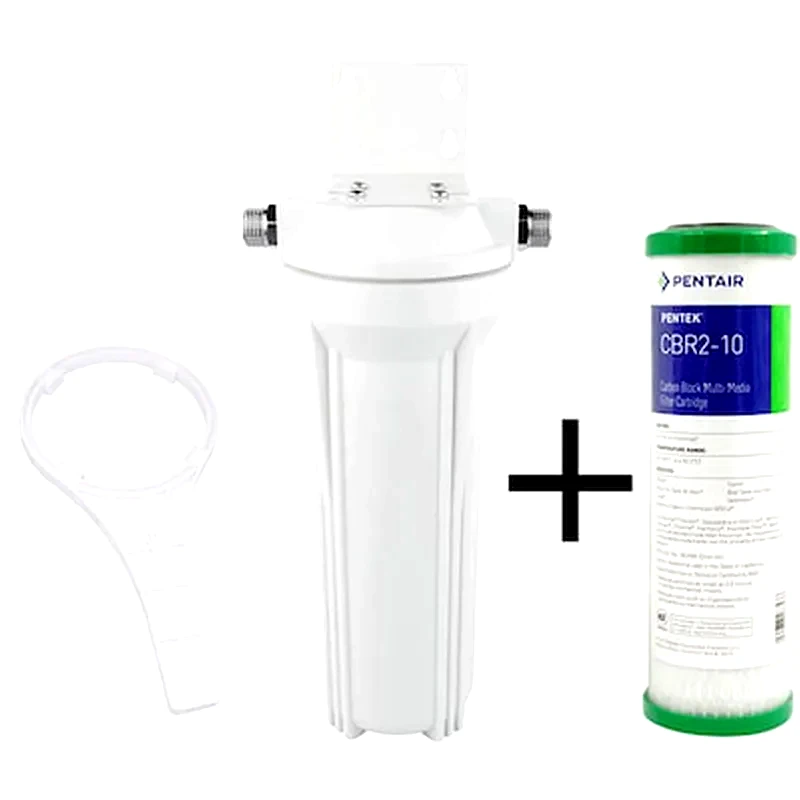 QWATERFILTERS Φίλτρο Κάτω Πάγκου 1/2 Λευκό + Pentair Cbr2-10 0,5μm