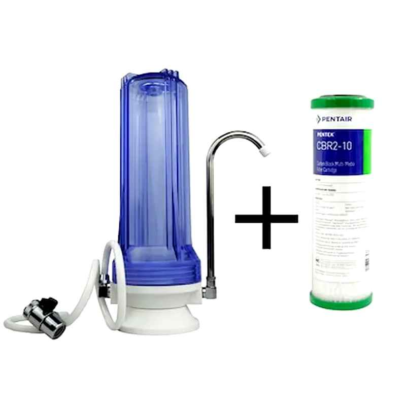 QWATERFILTERS Φίλτρο Άνω Πάγκου + Pentair Pentek Cbr2-10 0,5 Micron