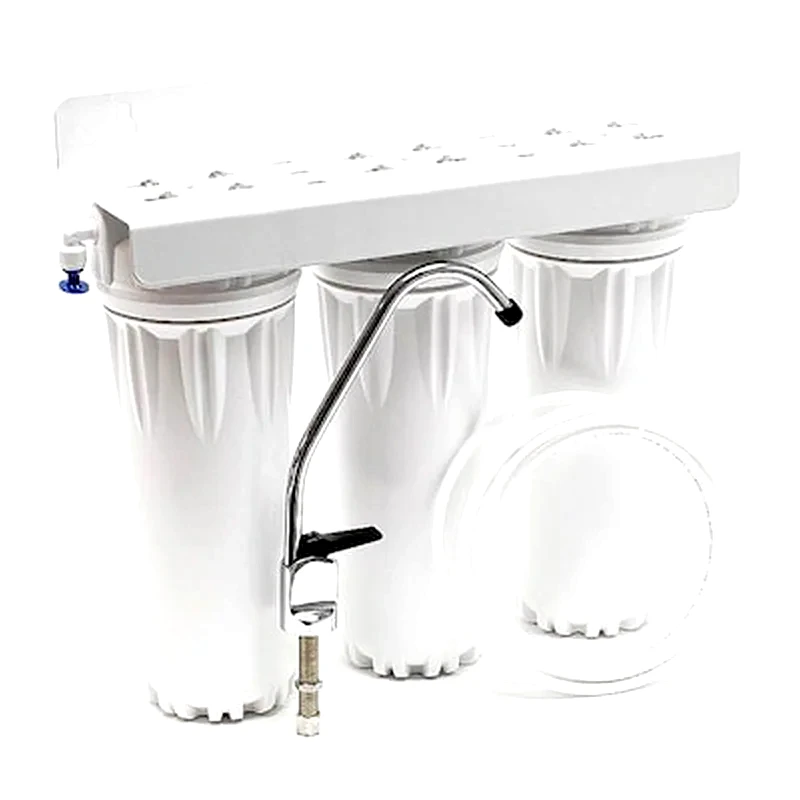QWATERFILTERS Φίλτρο Κάτω Πάγκου Τριπλό + Βρυσάκι