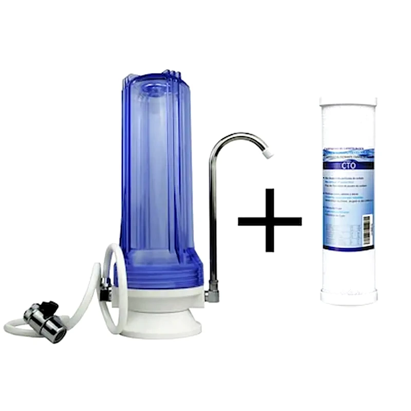 QWATERFILTERS Φίλτρο Άνω Πάγκου + Ανταλλακτικό Ενεργού Άνθρακα Cto