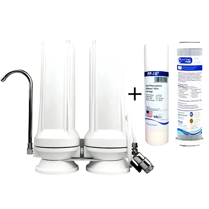 QWATERFILTERS Φίλτρο Άνω Πάγκου Διπλό Με Matrikx Cto + Pp