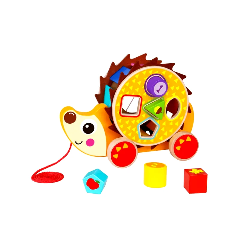 TOOKY TOY Ξύλινη Τρεχαλίτσα Σκατζόχοιρος Με Σφηνώματα