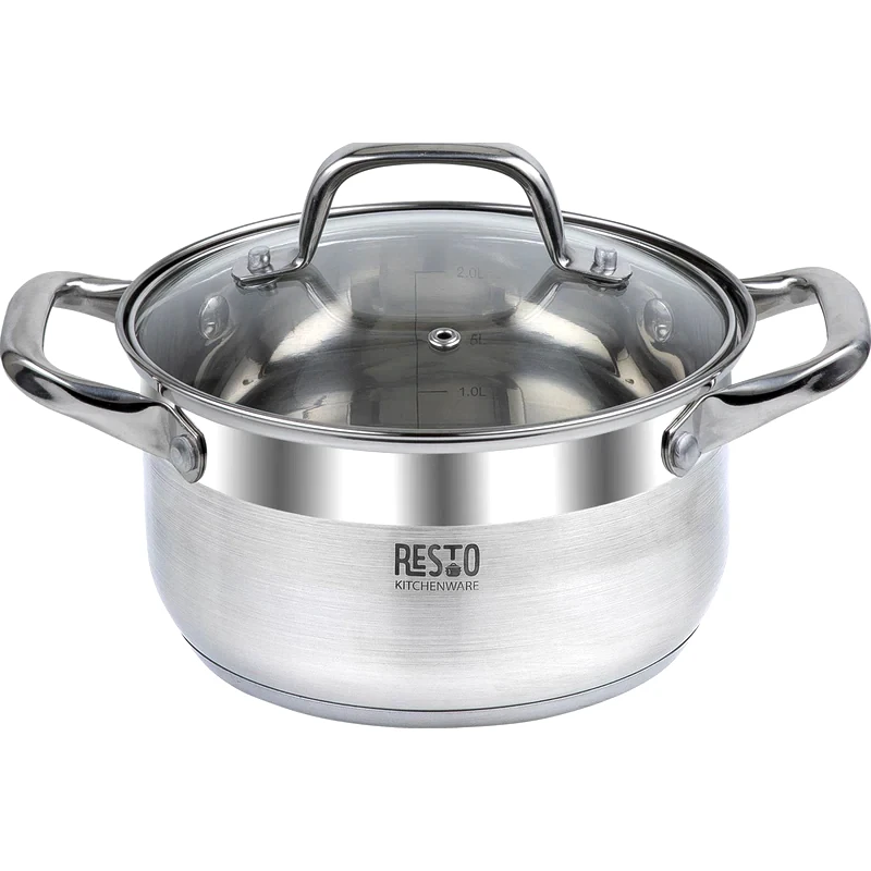 RESTO Κατσαρολάκι Ρηχό RESTO 92002 Casserole από Ανοξείδωτο Ατσάλι 18 cm 2.6 L Inox