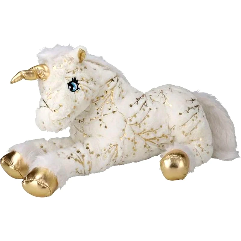 ARIA TRADE Λούτρινο ARIA TRADE Λευκό Μονόκερο Με Χρυσές Λεπτομέρειες (54cm)