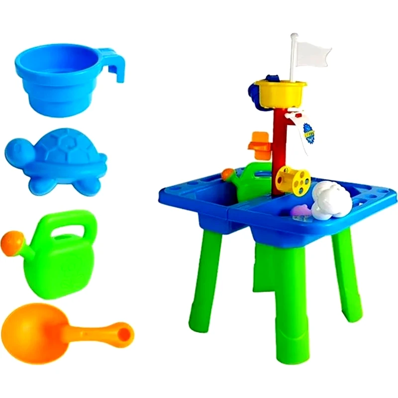 ARIA TRADE Παιδικό Τραπέζι Aria Trade 2 Σε 1 Για Άμμο Νερό Με Αξεσουάρ, Πολύχρωμο - 69x46.3x39 cm