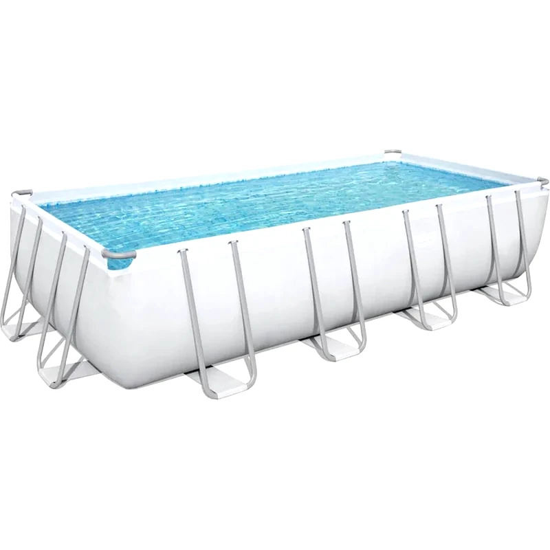 BESTWAY Oρθογώνια Πισίνα Bestway 56465 14.812Lt με Μεταλλικό Σκελετό, Φίλτρο Κάλυμμα - Γκρι