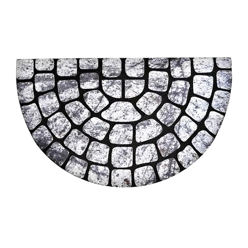ARIA TRADE Πατάκι Χαλάκι Εισόδου Πλακόστρωτο 75x45 cm - Γκρι/Μαύρο